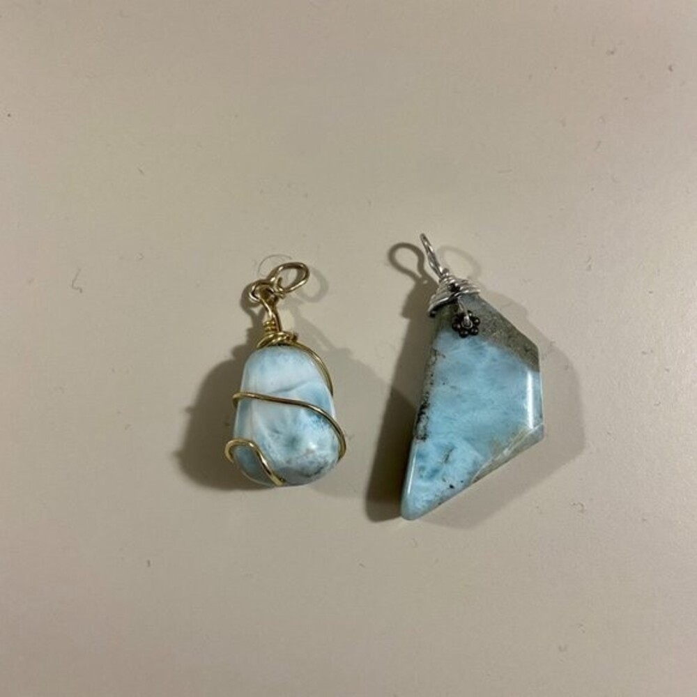 2 Pack Natural Stone Charms with Gold and Silver Hardware